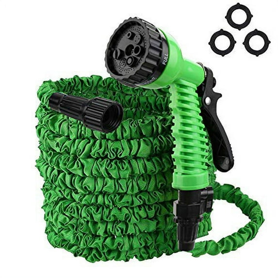 Flantor Garden Hose 50ft Water Hose, Expandable Garden Hose with 7-Pattern Free Spray Nozzle,Collapsible Hose for Easy Home Storage (50 ft, Green)