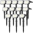 thumbnail image 1 of Solar Spot Lights Outdoor [12 Pack, IP65] - 100 High-Lumen LEDs, 4 Modes & 2-in-1 Design. Auto On/Off Cool White Landscape Lights for Yard, Garden, Pathway., 1 of 7