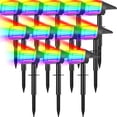 thumbnail image 1 of Flaow Solar Landscape Lights: 12-Pack IP65 Waterproof, RGB 7 Modes. Dusk-to-Dawn Color Changing Spotlights for Garden, Yard, Patio, Driveway., 1 of 7