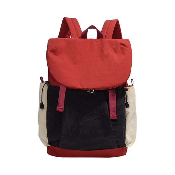 Flap Backpack, Solid Color Minimalist Rucksack for School College Office Work Travel Casual Daypack with Magnetic Snap Closure Vintage Style Daily Bag