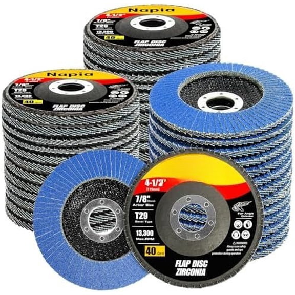 Flap Discs 4 1/2" for Angle Sanding-Disc - 4 1/2 Flap Disc 40 Grit T29 Zirconia Grinding Wheel, 7/8 Inch Grinding Wheels 4 1/2 inch for Metal, , Stainless Steel Finishing- 40 Pack