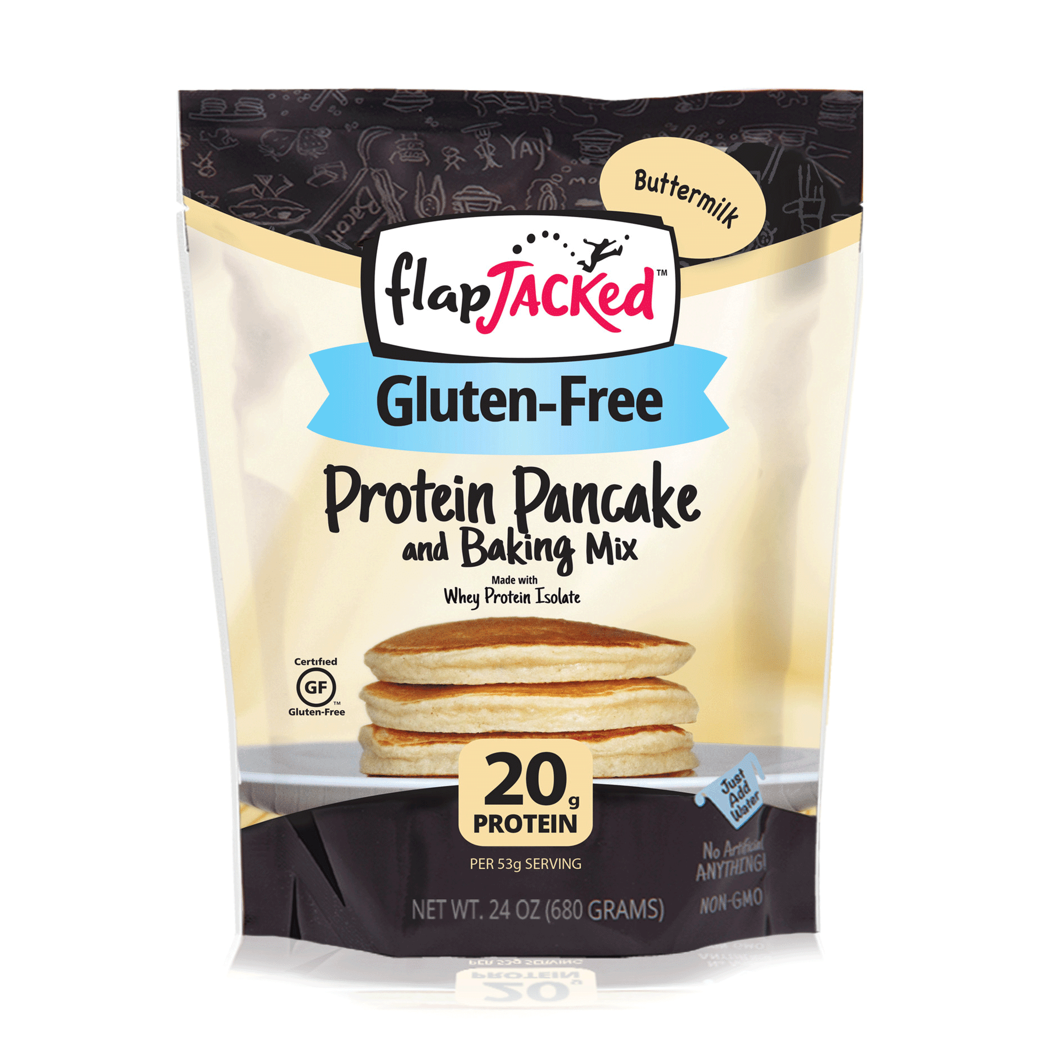 Bliv udkast silke FlapJacked Gluten-Free Buttermilk Protein Pancake & Baking Mix, 24 oz -  Walmart.com