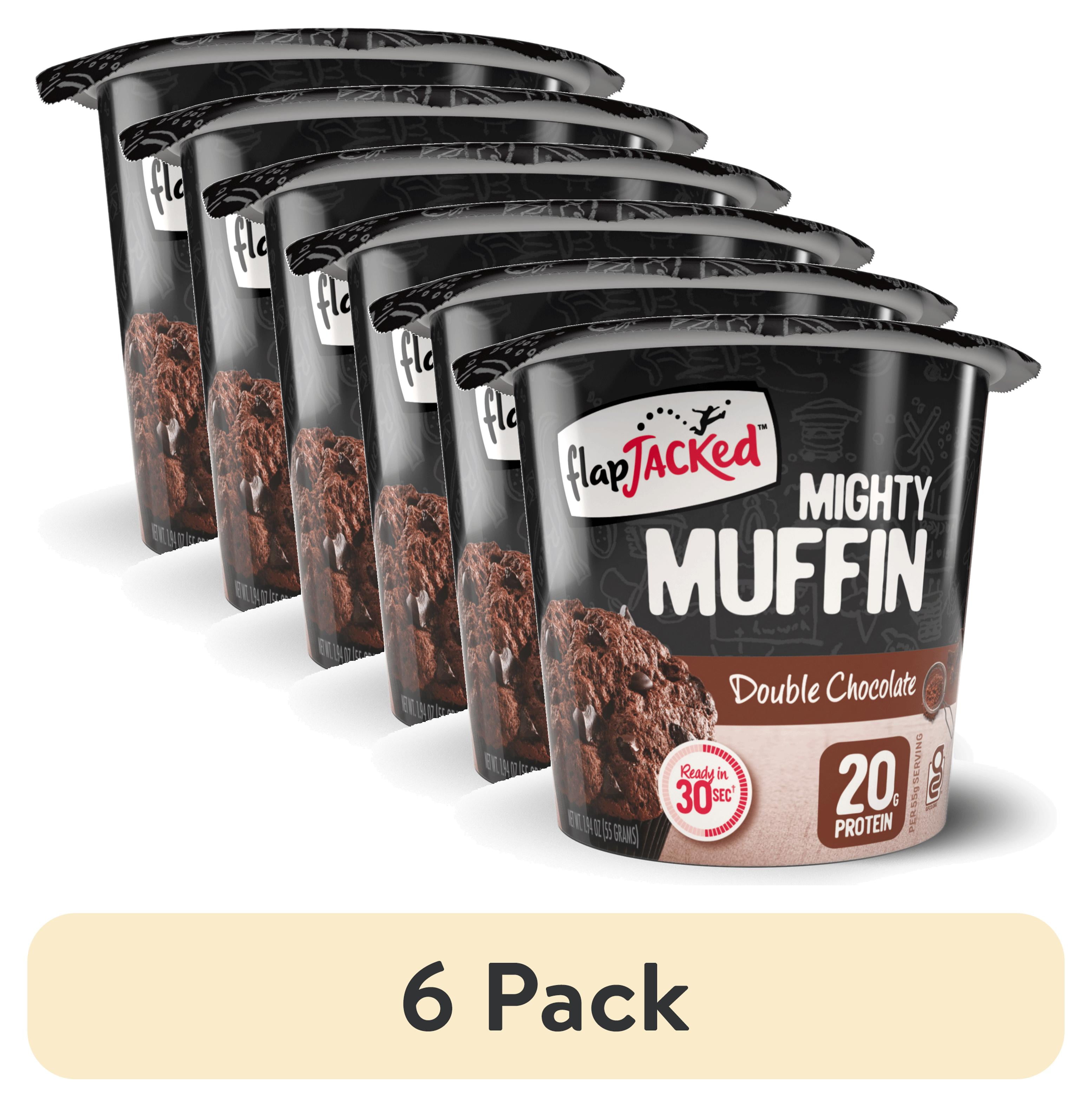 (6 pack) FlapJacked Mighty Muffin Double Chocolate Microwavable Muffin Cup GlutenFree, 1.94 oz