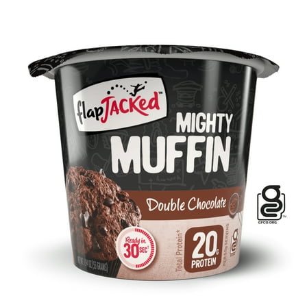 FlapJacked Mighty Muffin Double Chocolate Microwavable Muffin Cup -Gluten-Free, 1.94 oz.