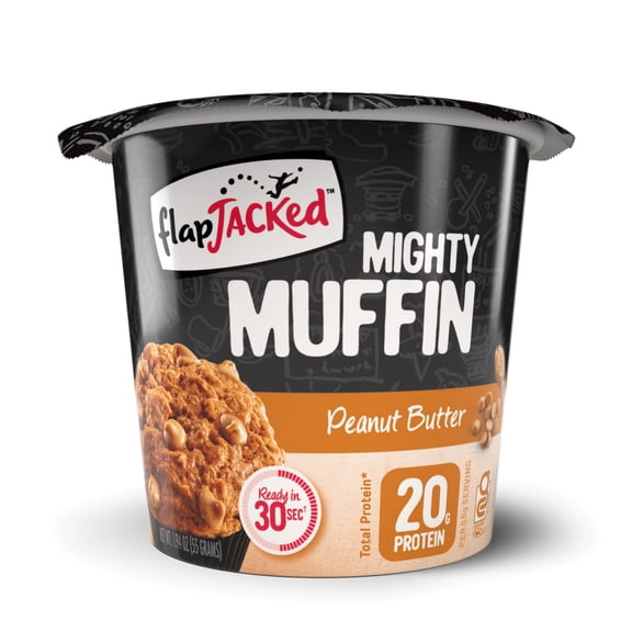 FlapJacked Mighty Muffin, Peanut Butter - Gluten Free - 12ct