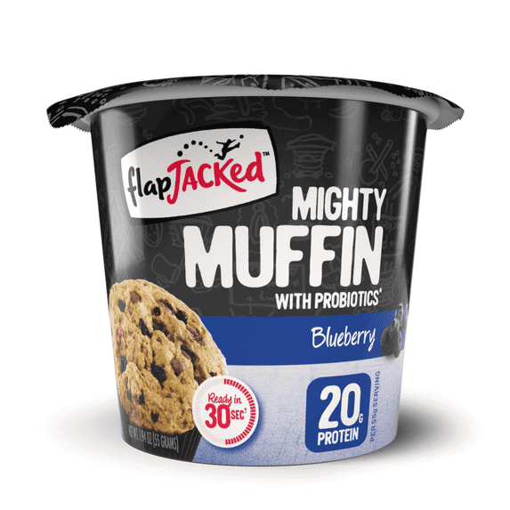 FlapJacked Mighty Muffins with Probiotics Flavors: Blueberry, Sizes: 12-Pack