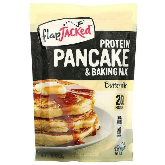 FlapJacked, Protein Pancake and Baking Mix, Buttermilk, 12 oz Pack of 4