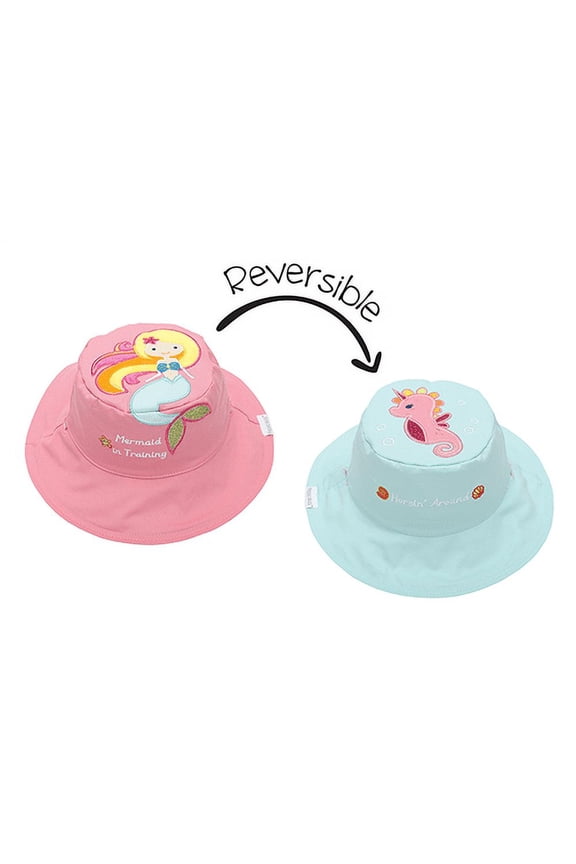 ' Baby/Kids Reversible Sun Hat - Mermaid | Seahorse (6m - 6y+)