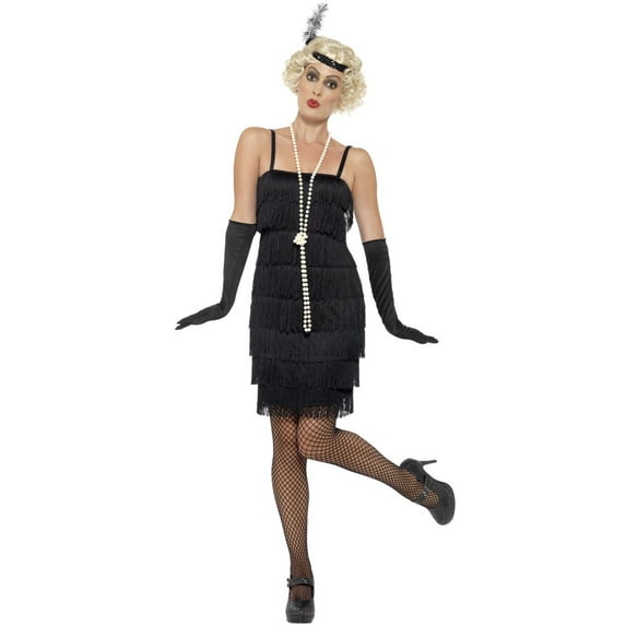 Flapper Costume Adult Black 20s Razzle Small Female Fancy Dress Party Book Week Halloween