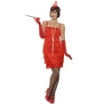 thumbnail image 1 of Flapper Costume Adult Red 1920s Razzle Fancy Dress Small Female Party Book Week Halloween, 1 of 2