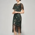 thumbnail image 1 of Flapper Dresses 1920s Dresses For Women Lace Neck Great Dresses For Women Roaring 20s With Sleeve For Harlem Nights// Size Dress Midi Dress Grandmother Evening Gowns plus Size Dress Beach Sweetheart, 1 of 6