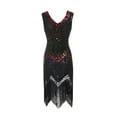 thumbnail image 1 of Flapper Dresses for Women 1920s Plus Size Beaded Tassel Sequin Vintage Dress Fringe Hem Party Cocktail Prom Gowns Red S, 1 of 2