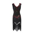 thumbnail image 1 of Flapper Dresses for Women 1920s Plus Size Beaded Tassel Sequin Vintage Dress Fringe Hem Party Cocktail Prom Gowns Red XXXXL, 1 of 2