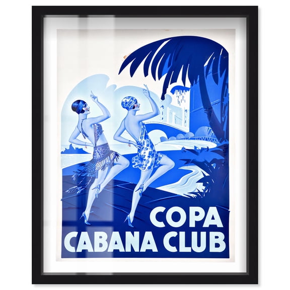 Flapper Fantasy Shadowbox Print Retro Fashion Decor by Art Remedy, Black Frame, 16 x 20