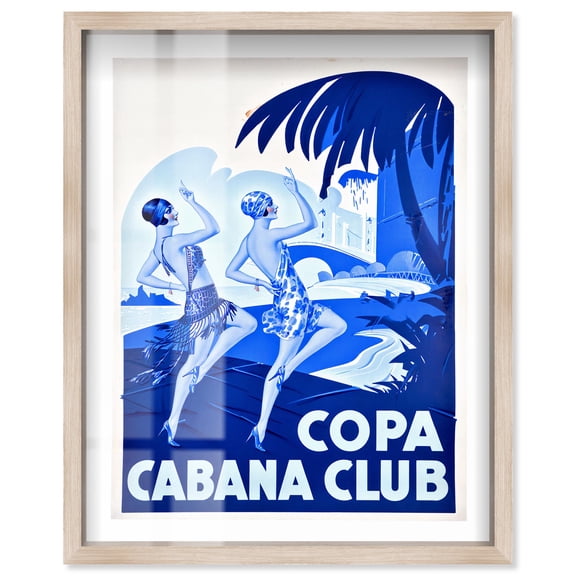 Flapper Fantasy Shadowbox Print Retro Fashion Decor by Art Remedy, Blonde Frame, 36 x 45