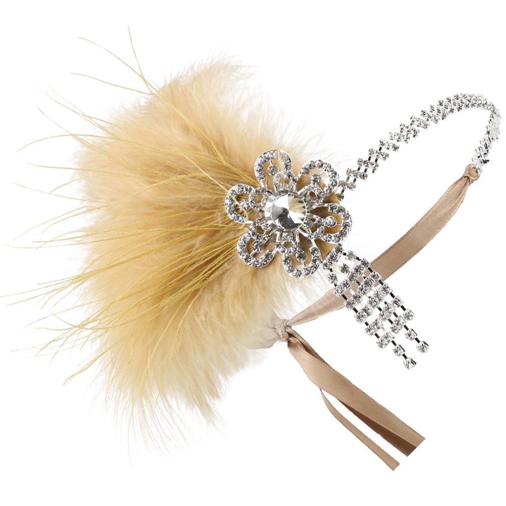 Flapper Headband Plume Headpiece 1920s Headband Bling Sparkling Flapper ...