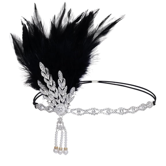 Flapper Headband Roaring 20s Headpiece Flapper Headpiece Feather Headband for Women