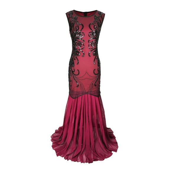 Flapper Women'S 1920S Sequin Art Deco Cocktail Sleeveless Women Adult Themed Party