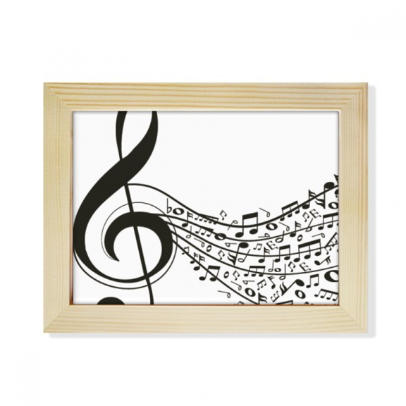 Flappg Music Notes Treble Clef Desktop Photo Frame Picture Art Decoration Painting 6x8 inch