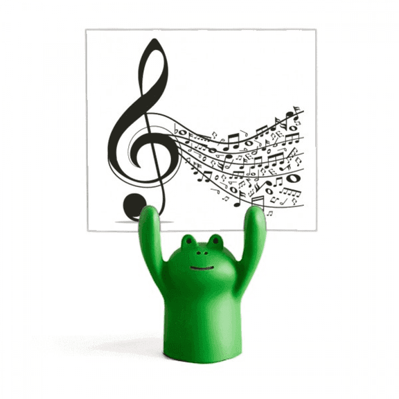 Flappg Music Notes Treble Clef Memo Holder Cartoon Animal Frog Stand Decoration
