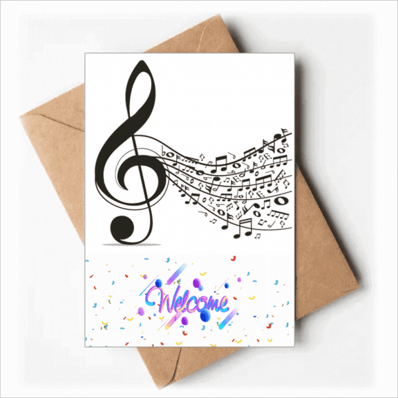 Flappg Music Notes Treble Clef Welcome Back Greeting Cards Envelopes Blank