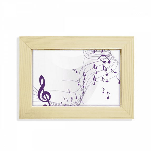 Flappg Purple Music Notes White Desktop Decorate Photo Frame Picture Art Painting 5x7 inch