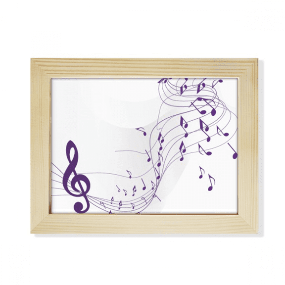 Flappg Purple Music Notes White Desktop Photo Frame Picture Art Decoration Painting 6x8 inch
