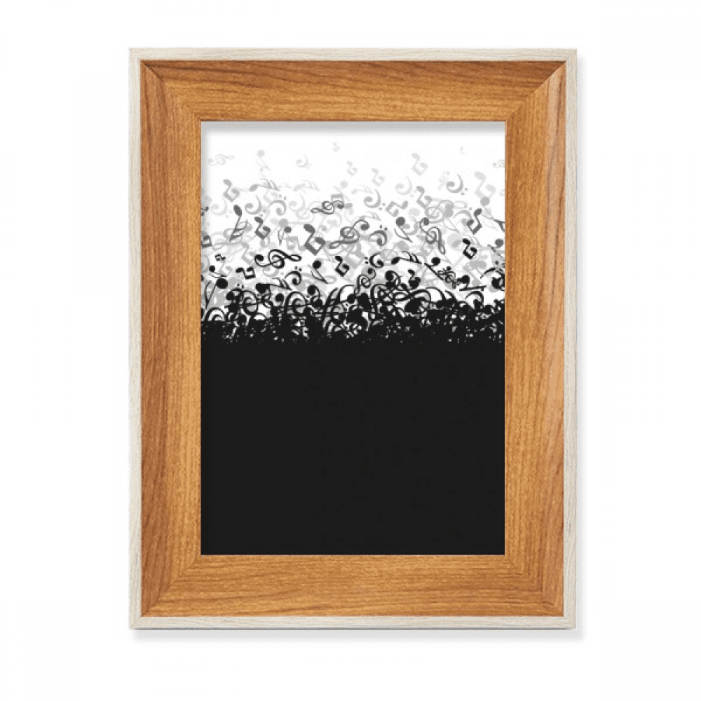 Flappg White Music Notes Black Desktop Wooden Photo Frame Display ...