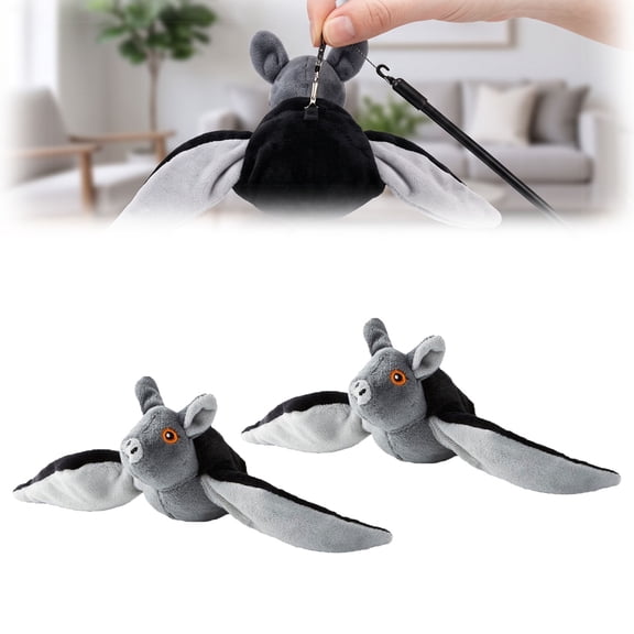 Flapping Bat Cat Toy, Interactive Flying Bird Toy with Chirping Sound, Motion-Activated Electric Pet Toy for Indoor Cats & Dogs, Durable Plush(2PC)