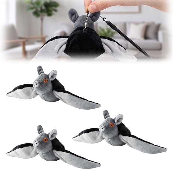 Flapping Bat Cat Toy, Interactive Flying Bird Toy with Chirping Sound, Motion-Activated Electric Pet Toy for Indoor Cats & Dogs, Durable Plush(3PC)