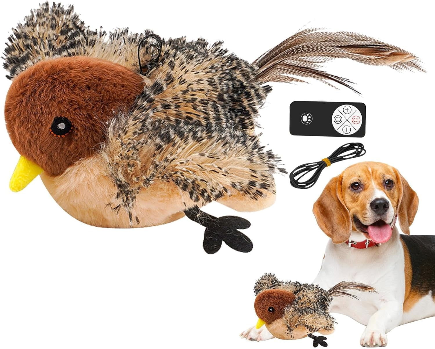 Flapping Bird Cat Toy, Animated Feline Companion, Remote-Control Plush, Dynamic Wing-Flap Instinct Booster, for All Breeds Cat Kicker Catnip Toys