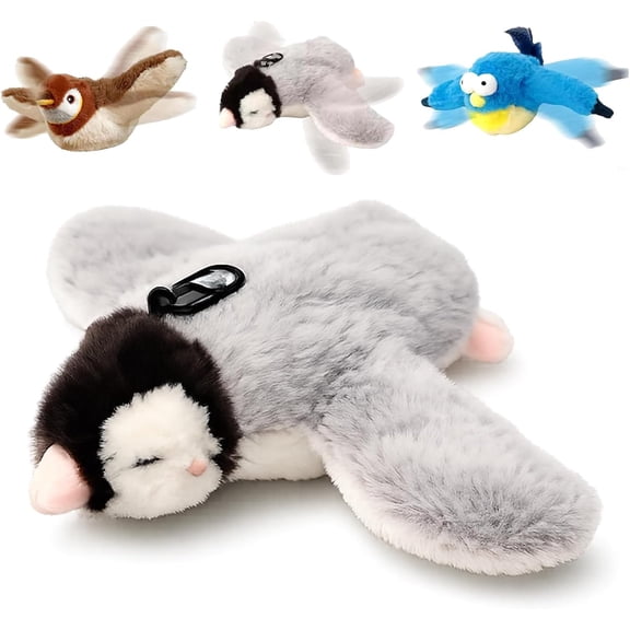 Flappy Fella Interactive Toy - Flappyfella Flying Bird Toy, Chargeable Flapping & Chirping Bird Cat Toys for Indoor Cats (Penguin)