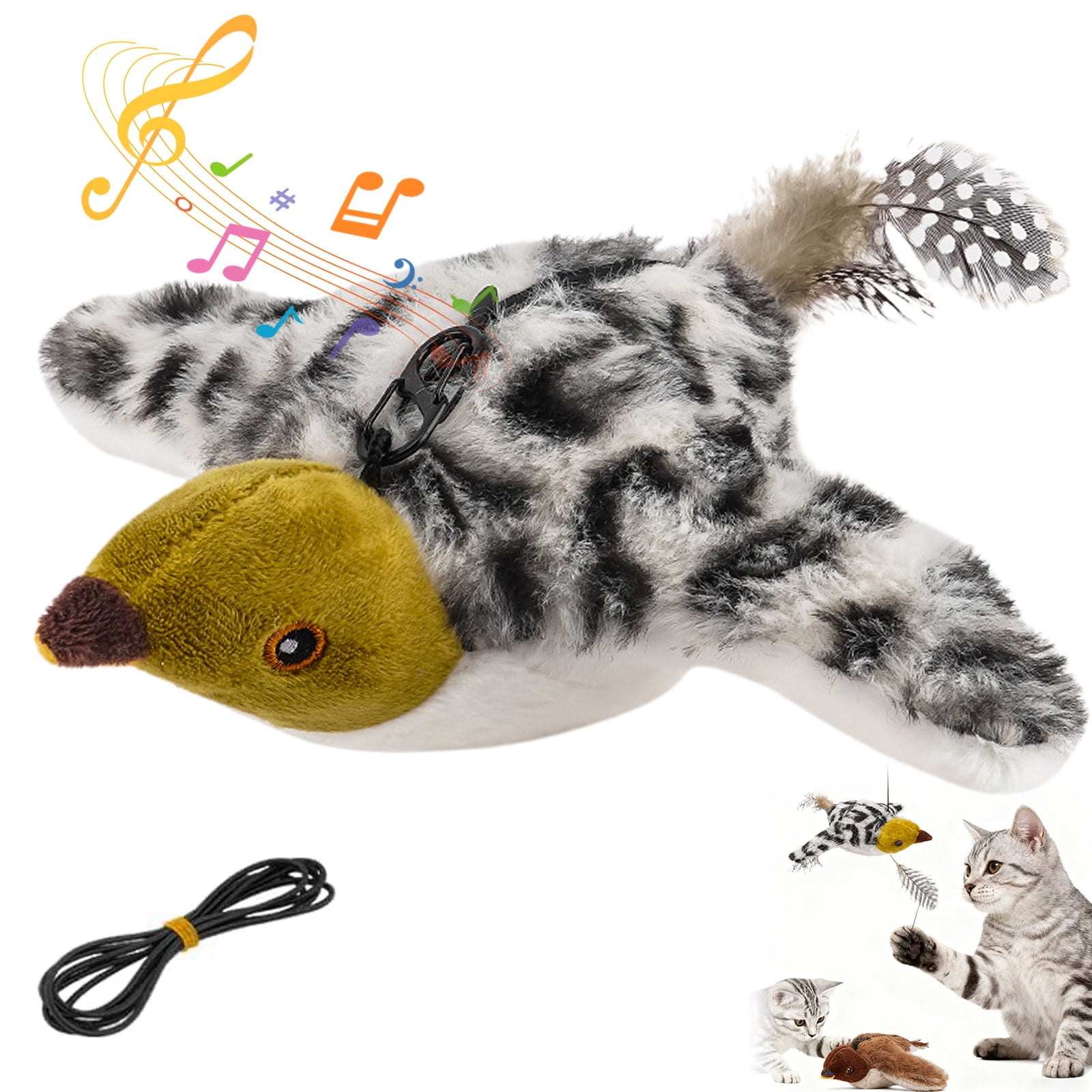 Flappy Flying Bird Cat Toy with Flapping & Chirping Sounds (NO Flying) – 2026 New Interactive Chirping Bird Cat Toy, Indoor Exercise Toy for Bored Cats