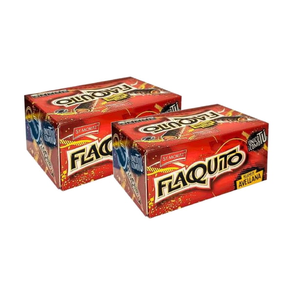 (2 pack) Flaquito Choco Avellana Hazelnut Wafer Bars, Milk Chocolate, 12 Pack (30g / 1.06oz Each)