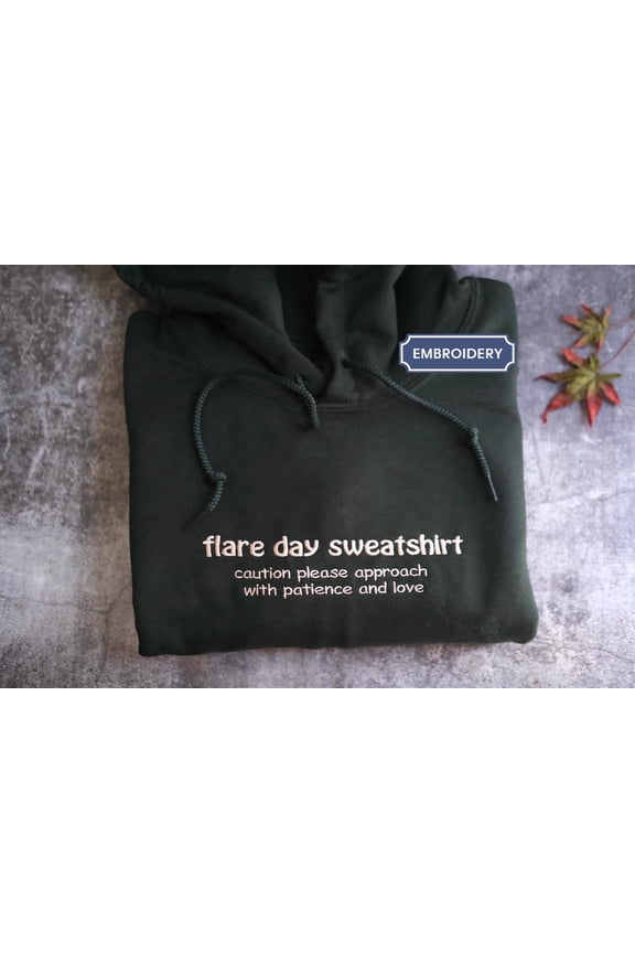 Flare Day Sweatshirt Crewneck, Invisible Illness Awareness Embroidered shirt, Dysautonomia Awareness POTS Chronic Sweatshirt
