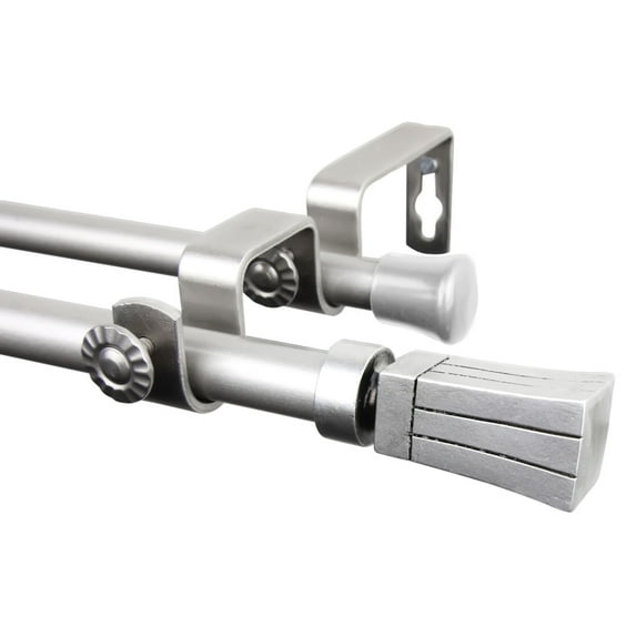 Flare Double Curtain Rod 84-120 inch - Satin Nickel