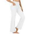 thumbnail image 1 of Flare Jeans for Women High Waisted Bell Bottom Jeans Tummy Control Trendy Yoga Pants Stretchy Flare Leggings with Pockets Casual Business Outfits Slim-Fit Pant White XXL, 1 of 9