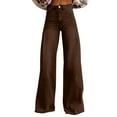 thumbnail image 1 of Flare Jeans for Women High Waisted,Y2k Vintage Mom Jeans Woman 90s High Waisted Wide Leg Boyfriend Cowgirl Denim Pants Brown S, 1 of 5
