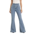 thumbnail image 1 of Flare Leg Jeans for Women, Audhol Women's Flare Bell Bottom Jeans Mid-High Waisted Stretch Wide Leg Denim Pants Bootcut Jeans for Women Light Blue M, 1 of 7