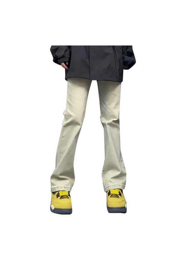 Flare Leg Jeans for Women High Elastic Waisted Denim Pant Retro Streetwear Casual Loose Trendy Y2K Trousers