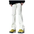 thumbnail image 1 of Flare Leg Jeans for Women High Elastic Waisted Denim Pant Retro Streetwear Casual Loose Trendy Y2K Trousers, 1 of 7