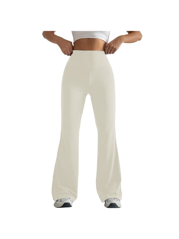 Flare Leggings For Women Sevevn Women Solid Color Tight Fitting Hip Shaping Flared Pants Yoga Pants