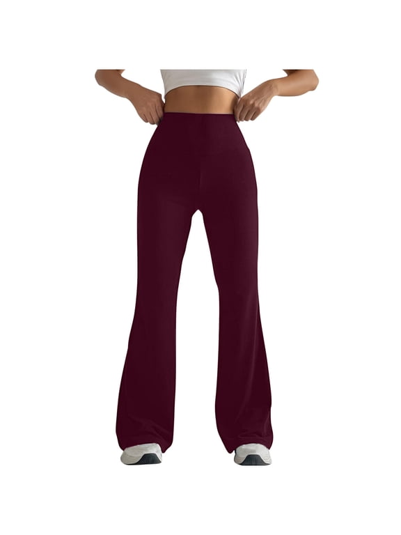 Flare Leggings For Women Sevevn Women Solid Color Tight Fitting Hip Shaping Flared Pants Yoga Pants