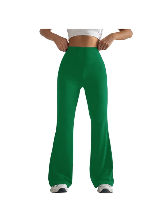 Flare Leggings For Women Sevevn Women Solid Color Tight Fitting Hip Shaping Flared Pants Yoga Pants