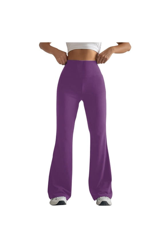 Flare Leggings For Women Sevevn Women Solid Color Tight Fitting Hip Shaping Flared Pants Yoga Pants