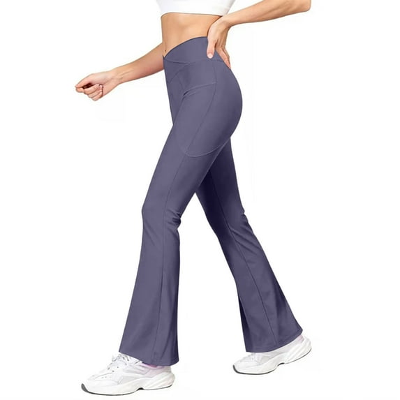Flare Leggings High Waist Bootcut Wide Leg Lounge Womens Yoga Pants with Pockets Workout Trousers