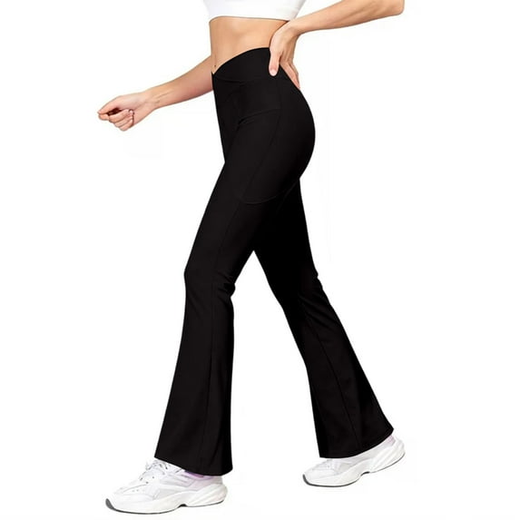 Flare Leggings High Waist Bootcut Wide Leg Lounge Womens Yoga Pants with Pockets Workout Trousers