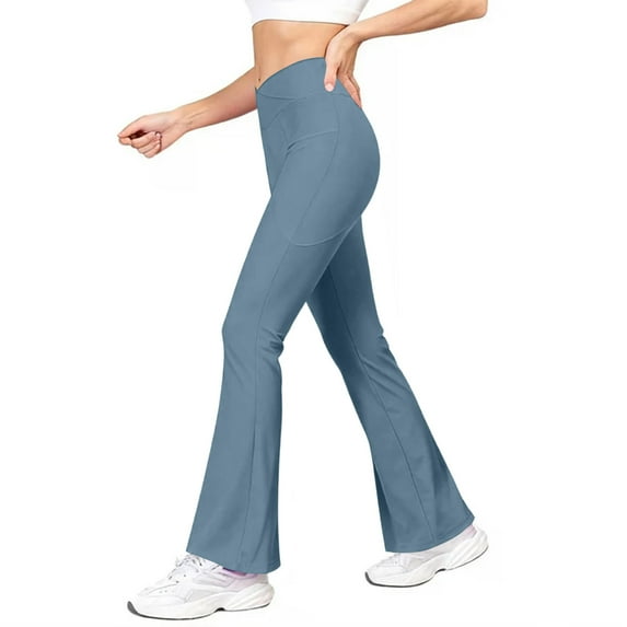 Flare Leggings High Waist Bootcut Wide Leg Lounge Womens Yoga Pants with Pockets Workout Trousers