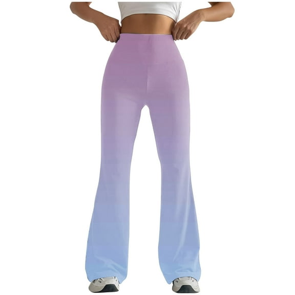 Flare Leggings Sevevn Women Tight Fitting Hip Hugging Shaping Gradient Color Flared Pants Yoga Pants