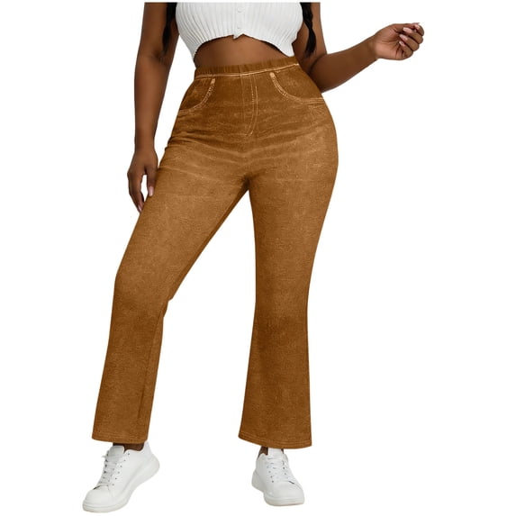 Flare Leggings for Women High Waisted Wide Leg Stretchy Yoga Pants with Pockets Pull-On Skinny Flared Bootcut Denim Jeggings Pull on Bell Bottom Trousers 2026 Summer Beach Outfits